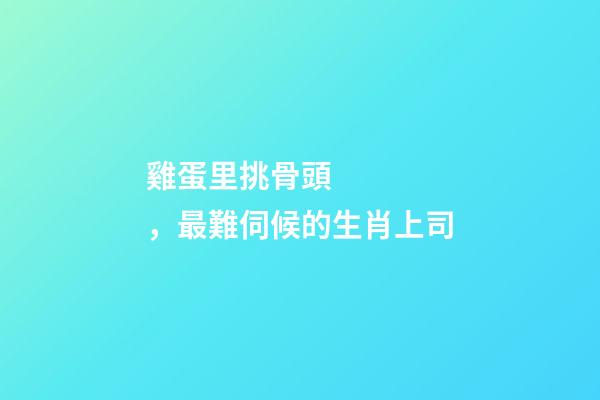 雞蛋里挑骨頭，最難伺候的生肖上司